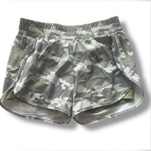 AVIA Athletic Running Green Camo Lined Stretch Waist Shorts Sz S